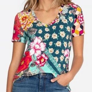 NWT Johnny Was Bamboo Nellie Short Sleeve Floral Top Size XS